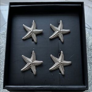 Napkin Rings Silver Starfish (4 pc)